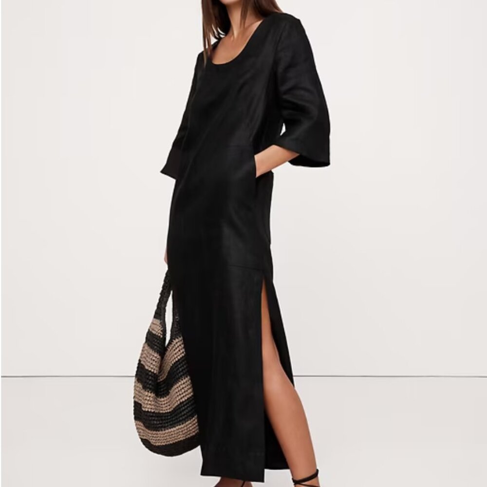 Banana Republic - Linen Scoop-Neck Maxi Dress